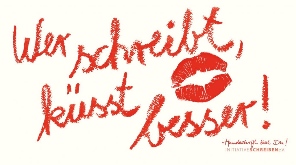Wer schreibt küsst besser - Postkarte Vorderseite