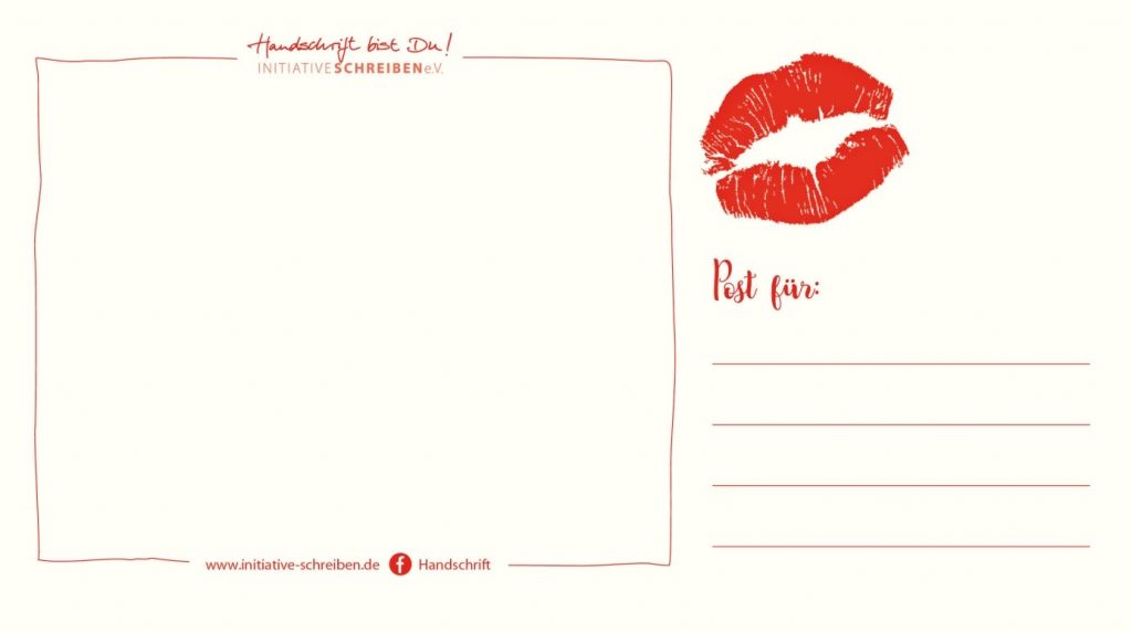 Wer schreibt küsst besser - Postkarte Rückseite